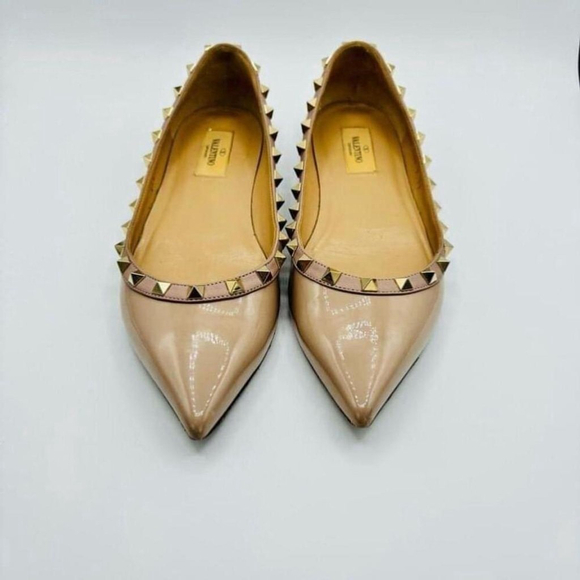 Valentino Rockstud Patent Leather Ballet Flats Size 39 - Picture 4 of 12